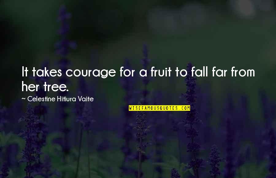 Fun Strawberry Quotes By Celestine Hitiura Vaite: It takes courage for a fruit to fall Fun Strawberry Quotes By Celestine Hitiura Vaite: It takes courage for a fruit to fall