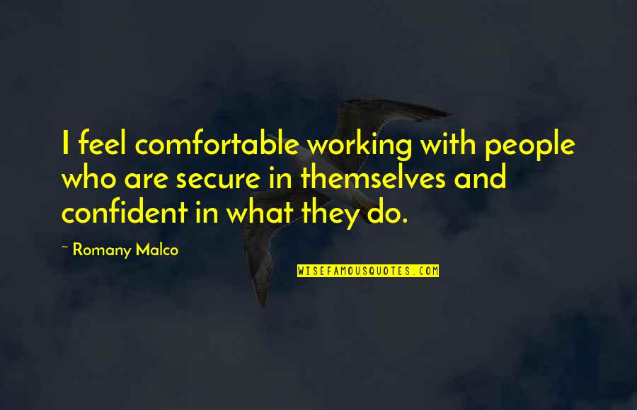 Funakoshi Karate Quotes By Romany Malco: I feel comfortable working with people who are