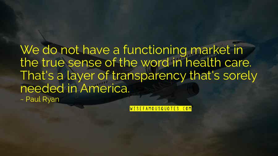 Functioning Quotes By Paul Ryan: We do not have a functioning market in