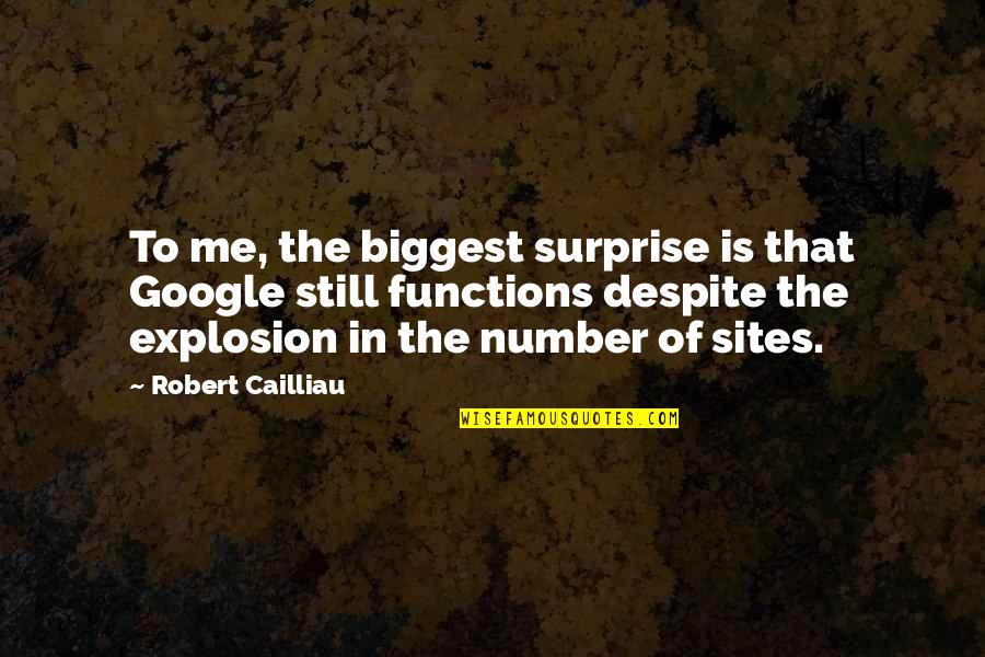 Functions Quotes By Robert Cailliau: To me, the biggest surprise is that Google