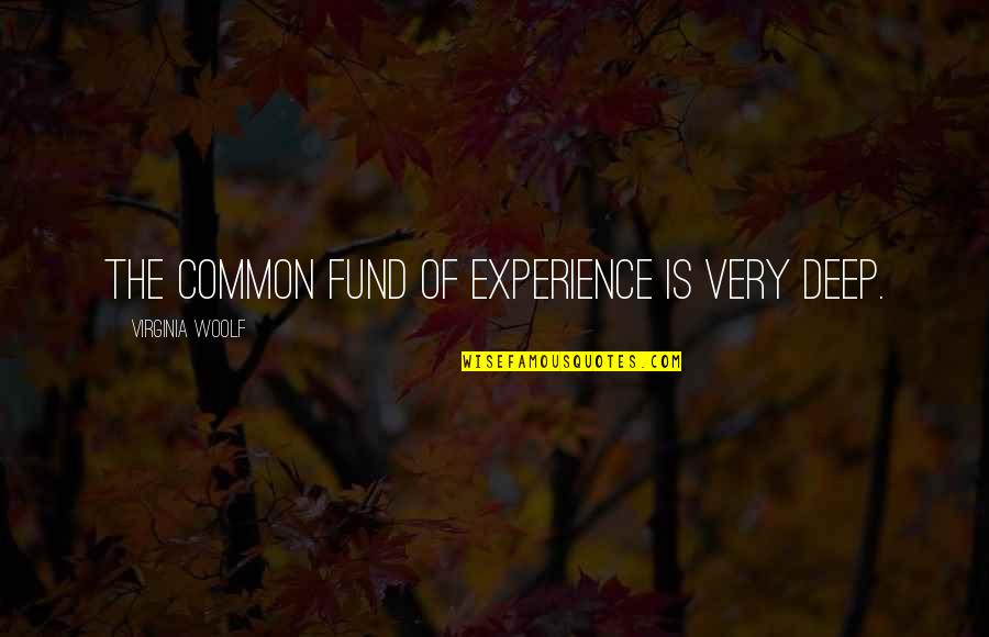 Fund Quotes By Virginia Woolf: The common fund of experience is very deep.