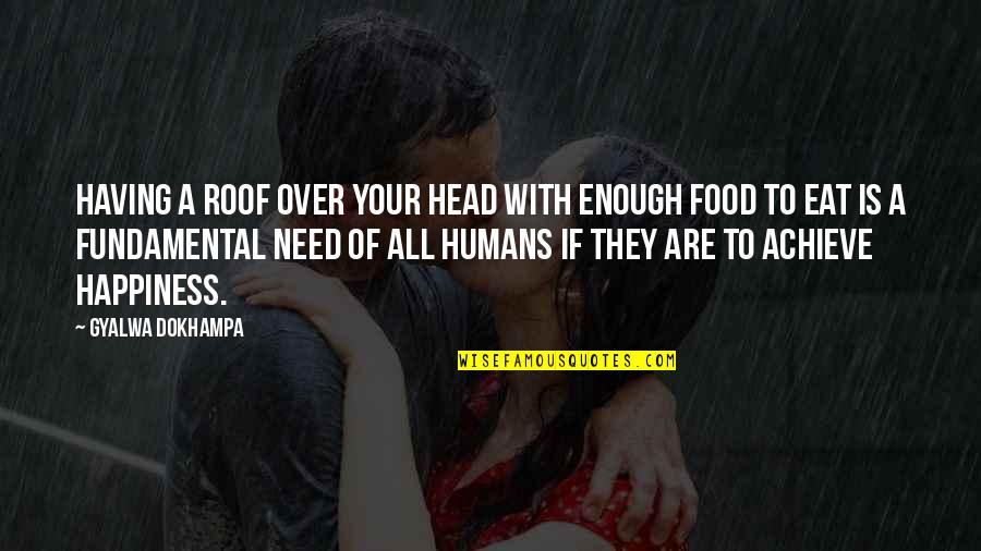 Fundamental Needs Quotes By Gyalwa Dokhampa: Having a roof over your head with enough Fundamental Needs Quotes By Gyalwa Dokhampa: Having a roof over your head with enough