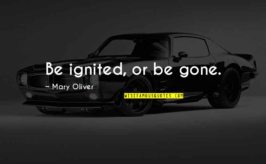 Fundamentally Distinct Quotes By Mary Oliver: Be ignited, or be gone.