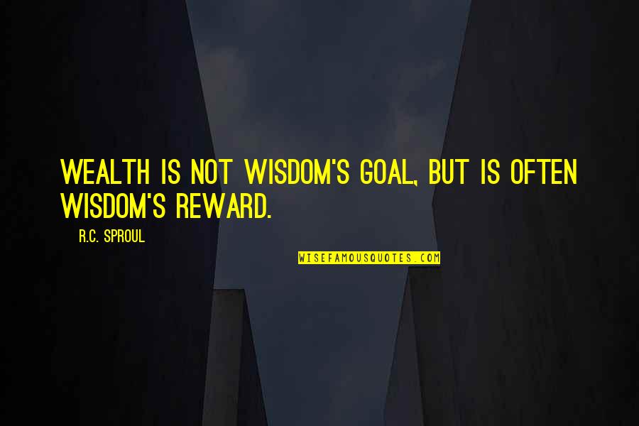 Fundamentalmente Es Quotes By R.C. Sproul: Wealth is not wisdom's goal, but is often
