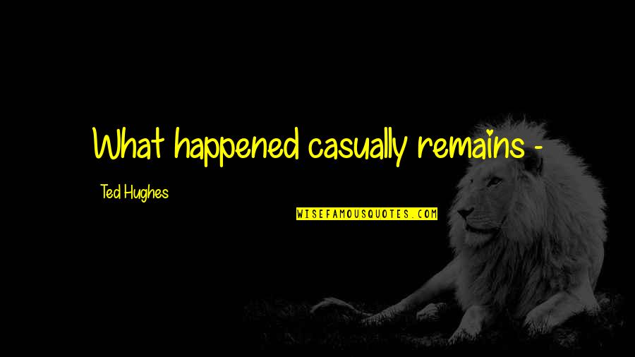 Fundraiser Thank You Quotes By Ted Hughes: What happened casually remains -