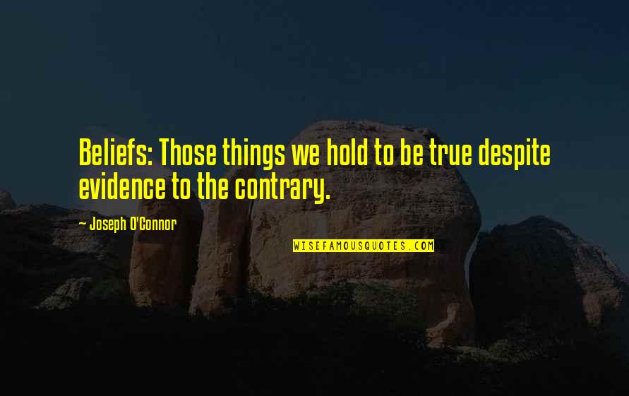 Funeral Sentiments Quotes By Joseph O'Connor: Beliefs: Those things we hold to be true