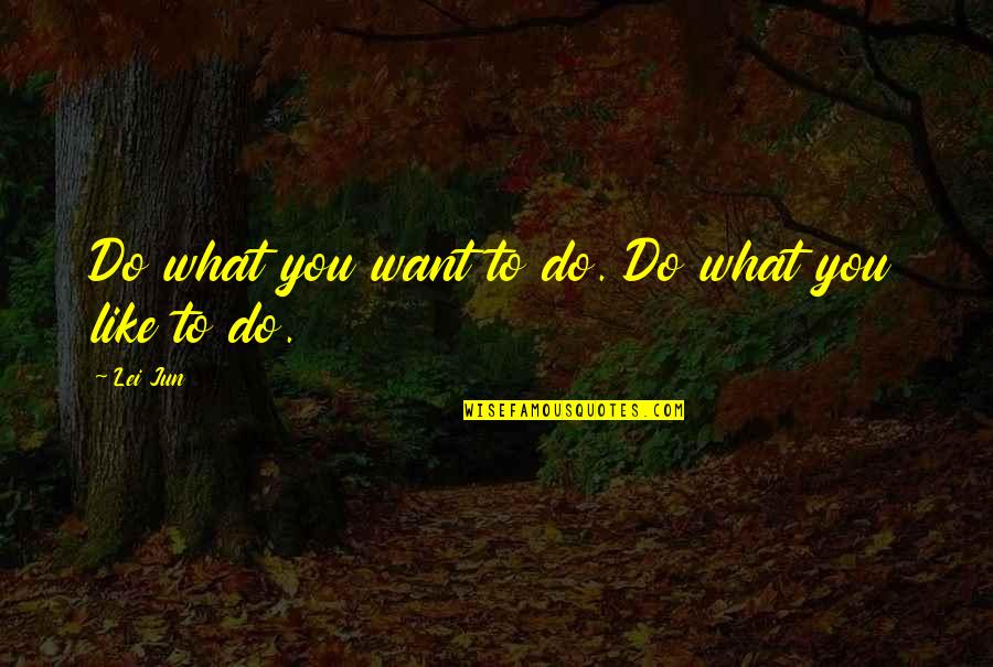 Funeral Wreath Quotes By Lei Jun: Do what you want to do. Do what