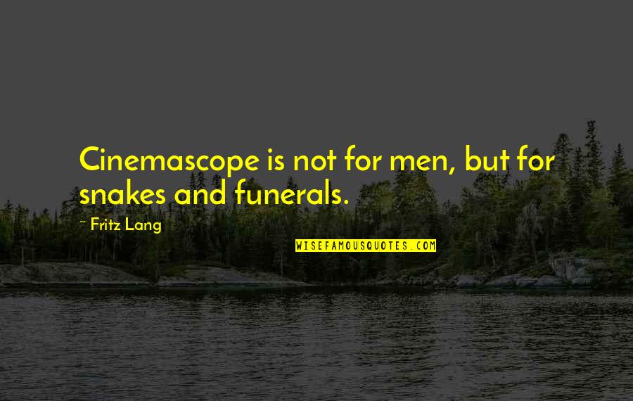 Funerals Quotes By Fritz Lang: Cinemascope is not for men, but for snakes