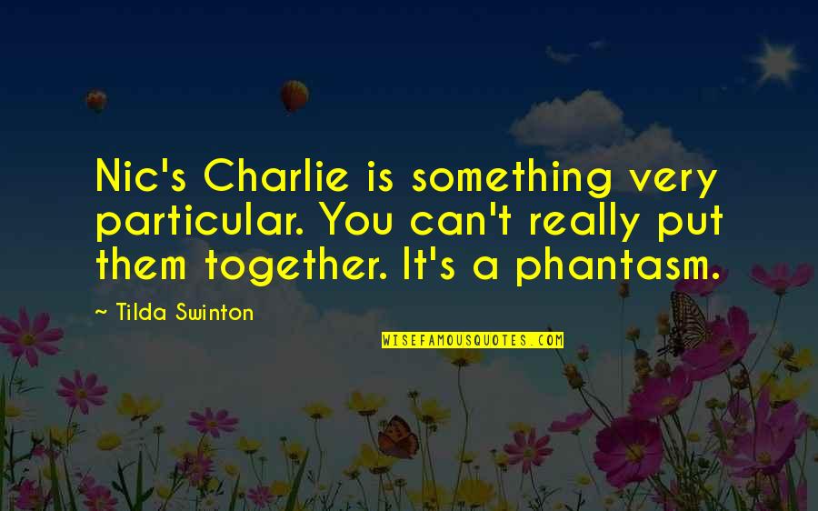 Fungerund Quotes By Tilda Swinton: Nic's Charlie is something very particular. You can't Fungerund Quotes By Tilda Swinton: Nic's Charlie is something very particular. You can't