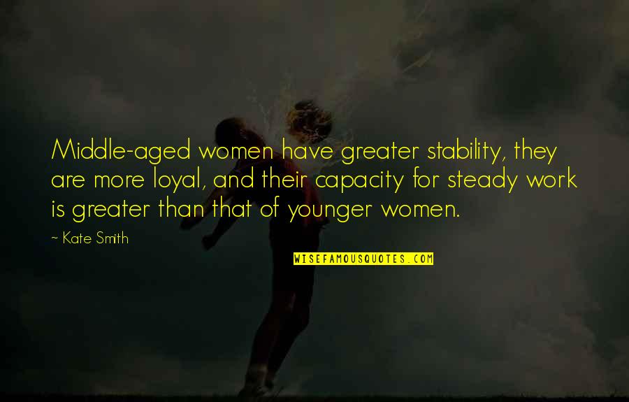 Fungoid Tincture Quotes By Kate Smith: Middle-aged women have greater stability, they are more