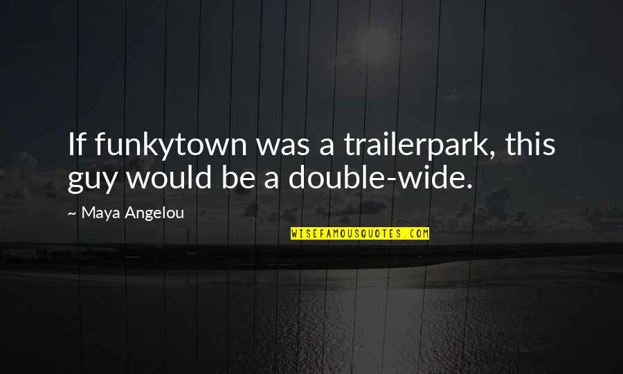 Funkytown Quotes By Maya Angelou: If funkytown was a trailerpark, this guy would
