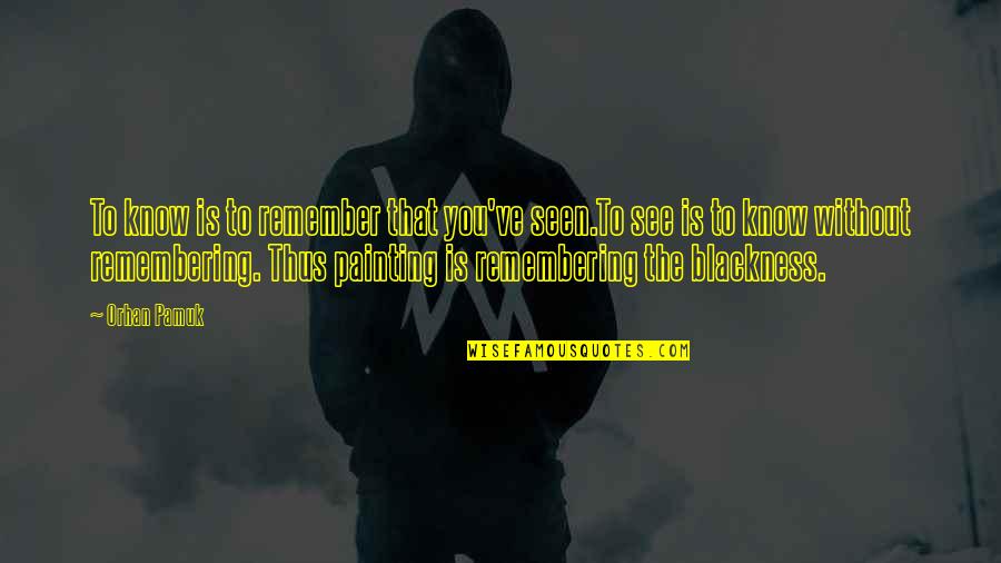 Funniest Dana Scully Quotes By Orhan Pamuk: To know is to remember that you've seen.To