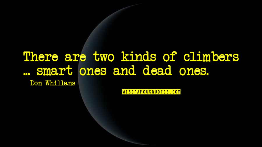 Funniest Flight Attendant Quotes By Don Whillans: There are two kinds of climbers ... smart