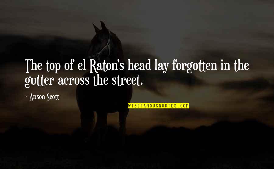 Funniest Monkey Quotes By Anson Scott: The top of el Raton's head lay forgotten