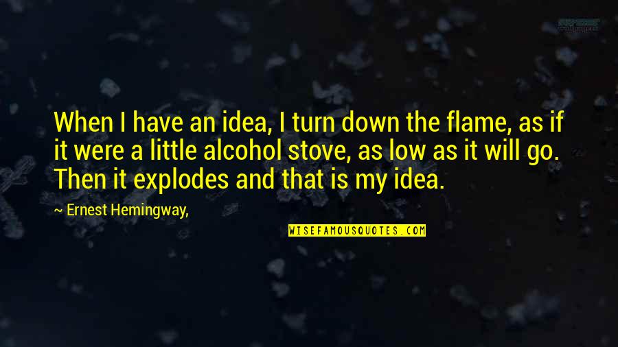 Funniest Smartest Quotes By Ernest Hemingway,: When I have an idea, I turn down