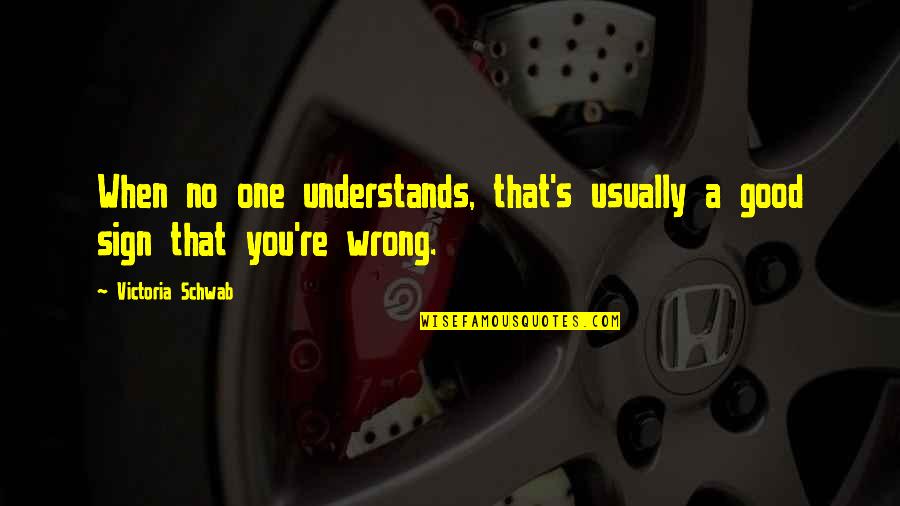 Funniest Stand Up Comedian Quotes By Victoria Schwab: When no one understands, that's usually a good