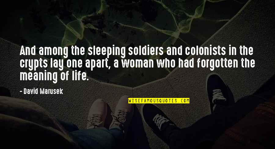 Funniest Work Quotes By David Marusek: And among the sleeping soldiers and colonists in Funniest Work Quotes By David Marusek: And among the sleeping soldiers and colonists in