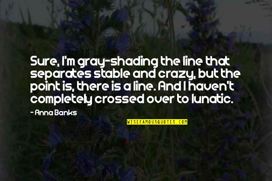 Funny 30th Quotes By Anna Banks: Sure, I'm gray-shading the line that separates stable