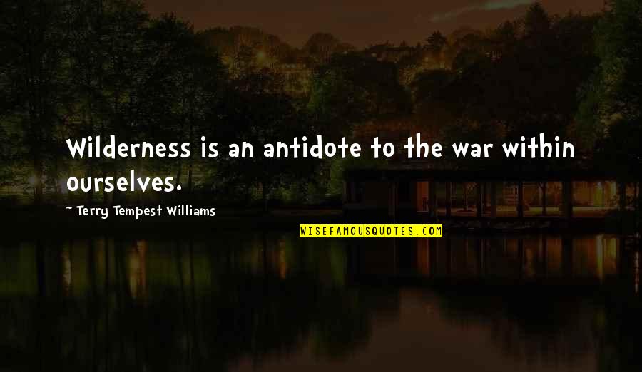 Funny 53rd Birthday Quotes By Terry Tempest Williams: Wilderness is an antidote to the war within