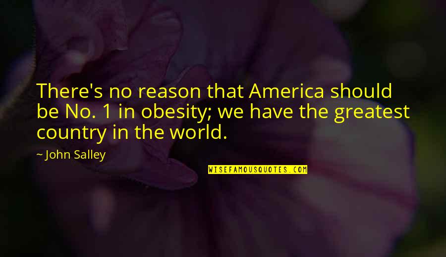 Funny 60s Quotes By John Salley: There's no reason that America should be No.
