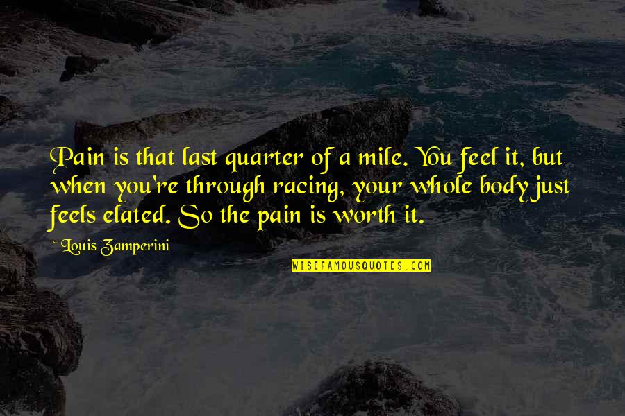 Funny Academic Quotes By Louis Zamperini: Pain is that last quarter of a mile.