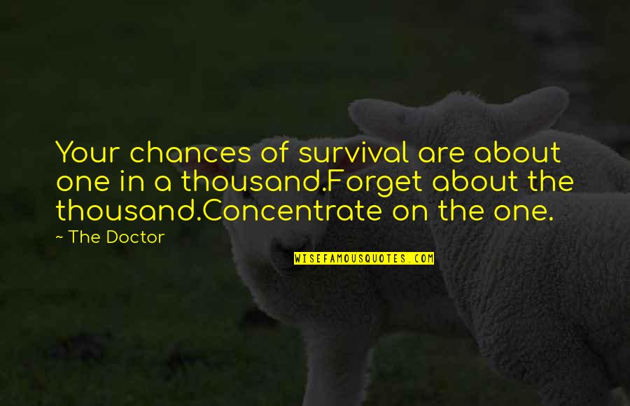 Funny Action Movie Quotes By The Doctor: Your chances of survival are about one in Funny Action Movie Quotes By The Doctor: Your chances of survival are about one in