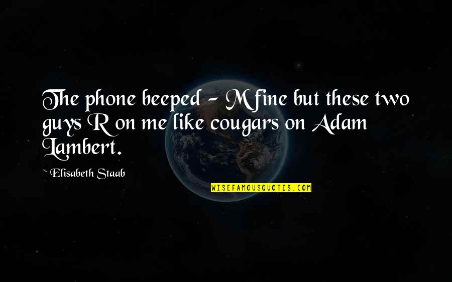 Funny Adam Lambert Quotes By Elisabeth Staab: The phone beeped - M fine but these