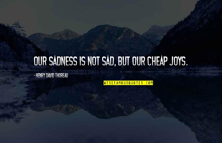 Funny Adoption Quotes By Henry David Thoreau: Our sadness is not sad, but our cheap
