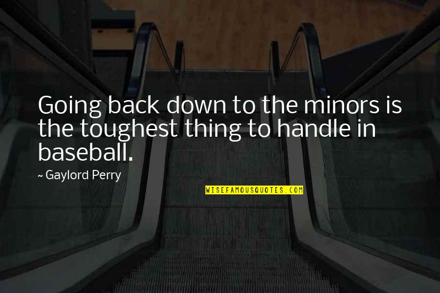 Funny Adventure Quotes By Gaylord Perry: Going back down to the minors is the