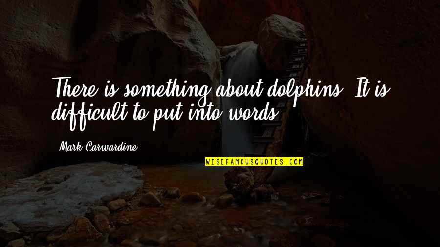 Funny Agility Quotes By Mark Carwardine: There is something about dolphins. It is difficult Funny Agility Quotes By Mark Carwardine: There is something about dolphins. It is difficult