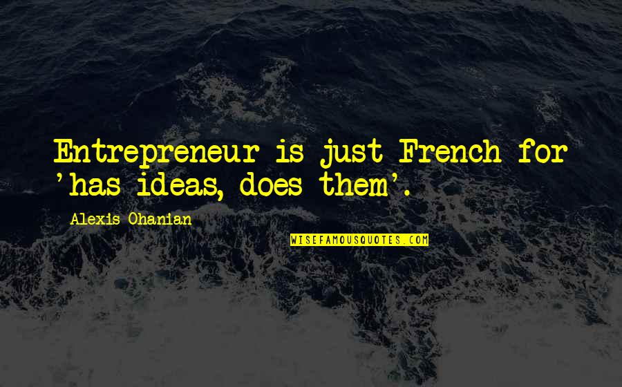 Funny Air Force Pilot Quotes By Alexis Ohanian: Entrepreneur is just French for 'has ideas, does Funny Air Force Pilot Quotes By Alexis Ohanian: Entrepreneur is just French for 'has ideas, does