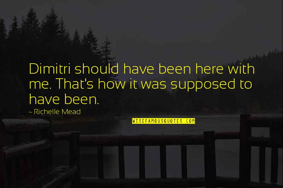 Funny Airline Quotes By Richelle Mead: Dimitri should have been here with me. That's