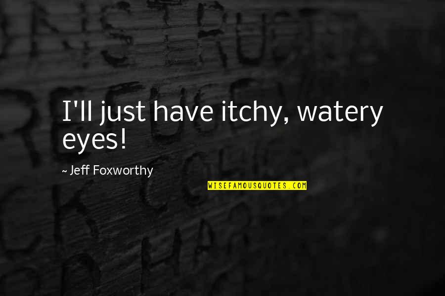Funny Airlines Quotes By Jeff Foxworthy: I'll just have itchy, watery eyes!