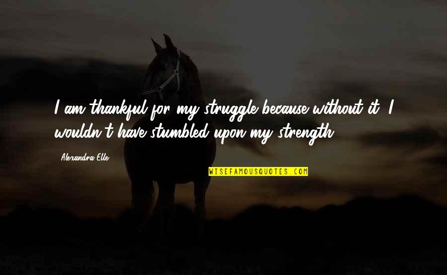 Funny Airport Check In Quotes By Alexandra Elle: I am thankful for my struggle because without