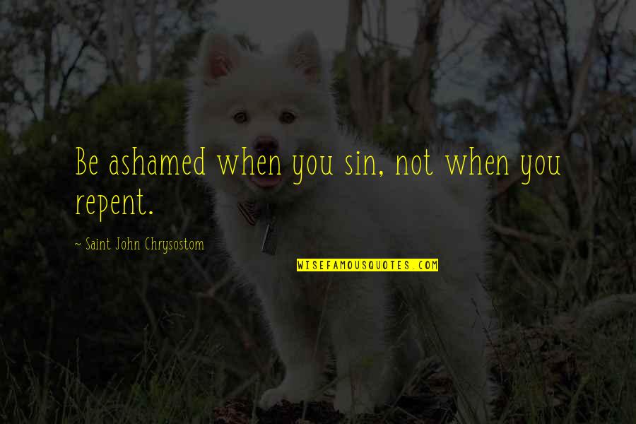 Funny Anya Buffy Quotes By Saint John Chrysostom: Be ashamed when you sin, not when you