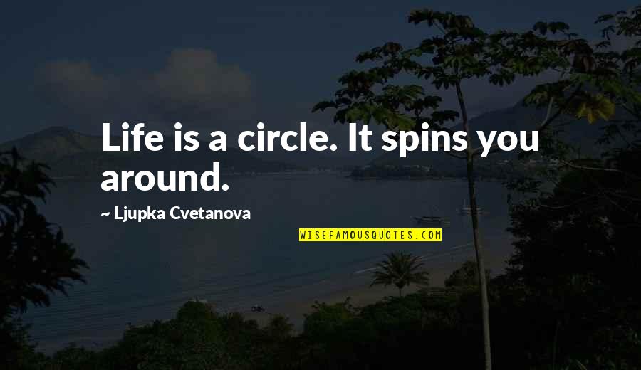 Funny Aphorism Quotes By Ljupka Cvetanova: Life is a circle. It spins you around.