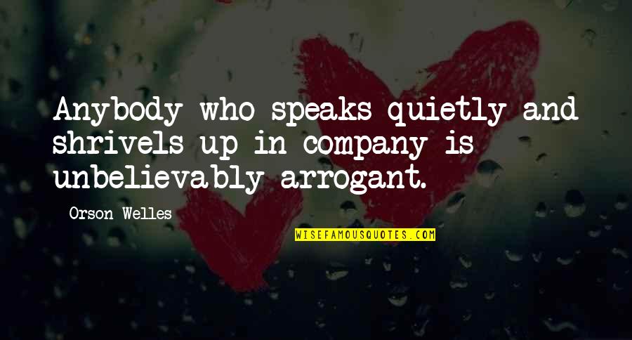 Funny Arabic Birthday Quotes By Orson Welles: Anybody who speaks quietly and shrivels up in