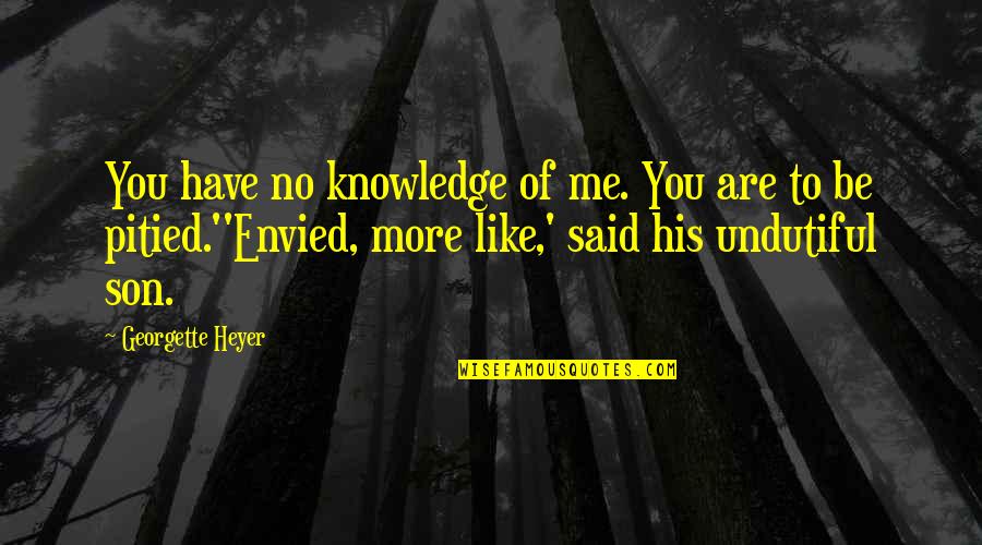 Funny Arkansas Razorback Quotes By Georgette Heyer: You have no knowledge of me. You are