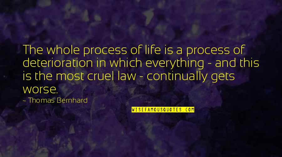 Funny Arthur Rimbaud Quotes By Thomas Bernhard: The whole process of life is a process Funny Arthur Rimbaud Quotes By Thomas Bernhard: The whole process of life is a process