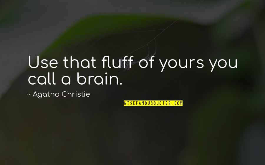 Funny As Much Use As Quotes By Agatha Christie: Use that fluff of yours you call a Funny As Much Use As Quotes By Agatha Christie: Use that fluff of yours you call a