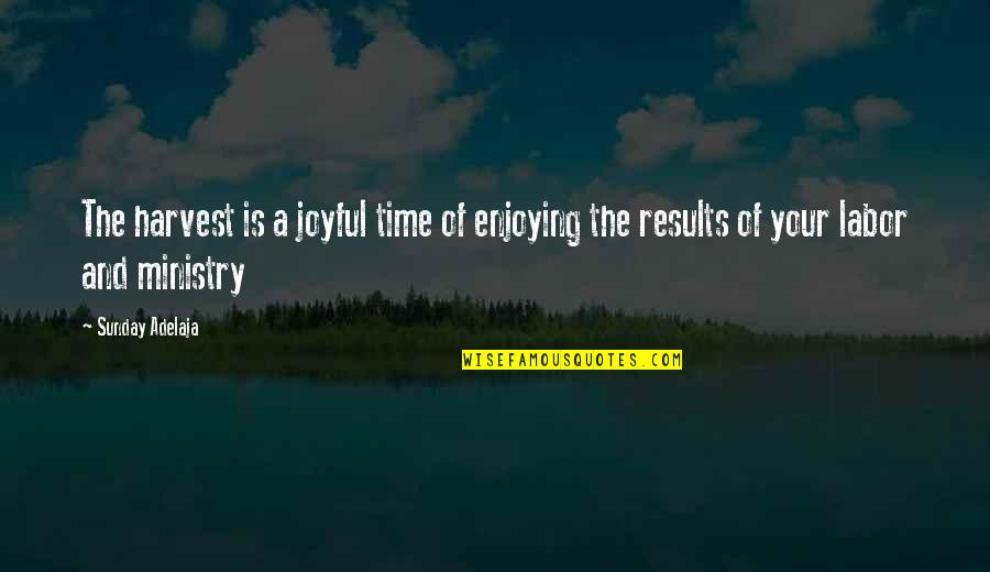 Funny Assault Quotes By Sunday Adelaja: The harvest is a joyful time of enjoying