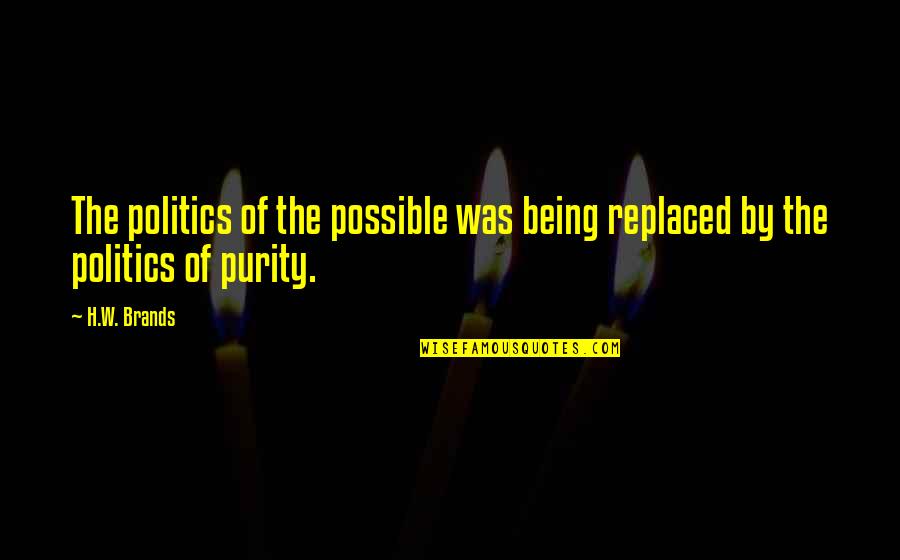 Funny Auditing Quotes By H.W. Brands: The politics of the possible was being replaced