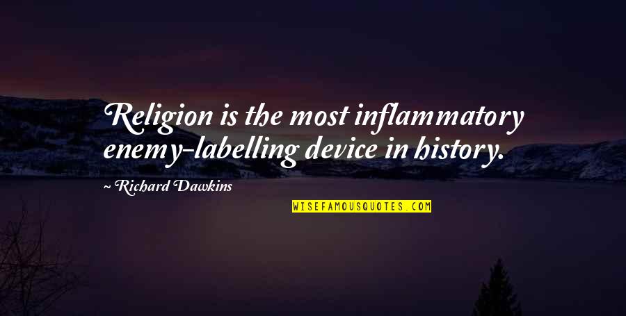 Funny Backache Quotes By Richard Dawkins: Religion is the most inflammatory enemy-labelling device in