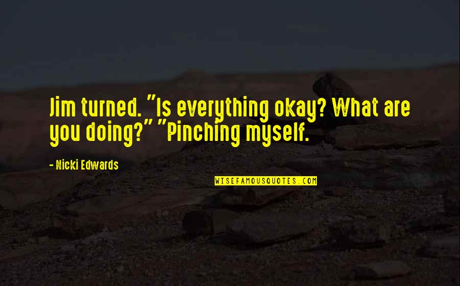 Funny Bad Boy 3 Movie Quotes By Nicki Edwards: Jim turned. "Is everything okay? What are you