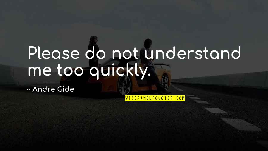 Funny Bad Man Quotes By Andre Gide: Please do not understand me too quickly.