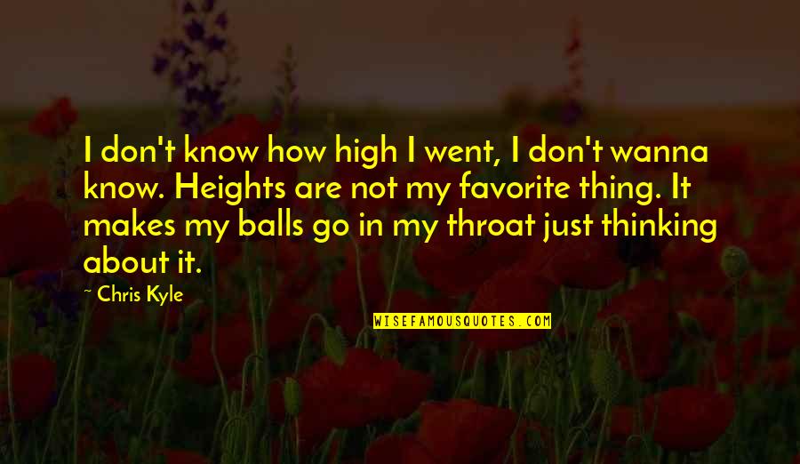 Funny Balls Quotes By Chris Kyle: I don't know how high I went, I