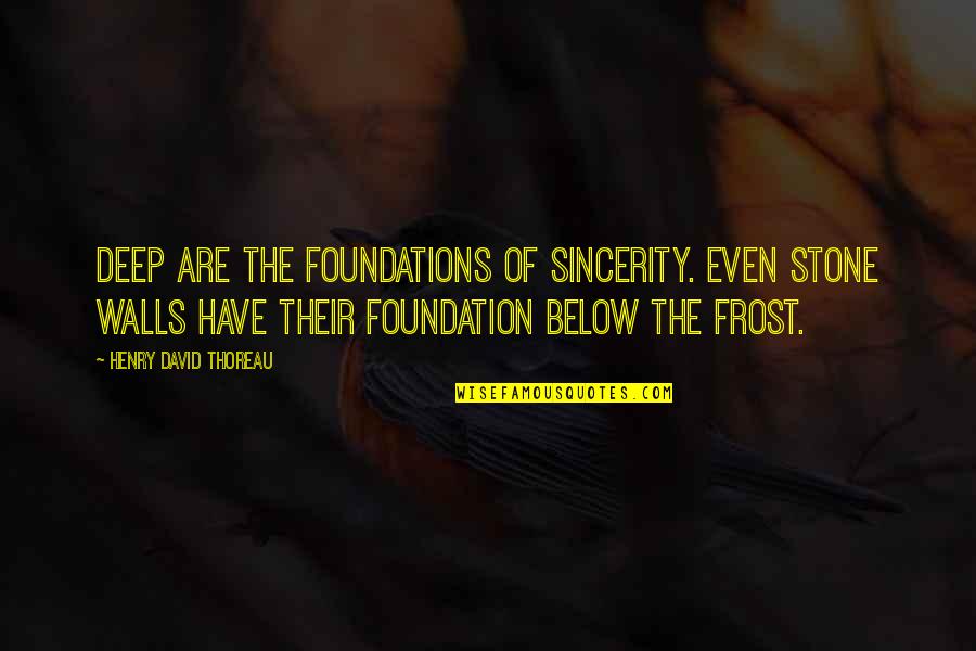 Funny Band Director Quotes By Henry David Thoreau: Deep are the foundations of sincerity. Even stone