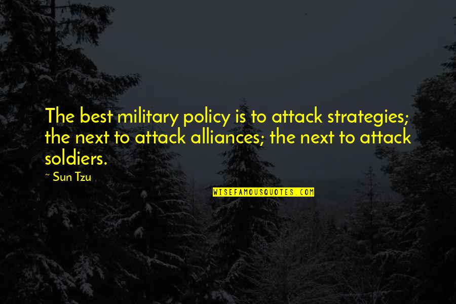 Funny Barmen Quotes By Sun Tzu: The best military policy is to attack strategies;