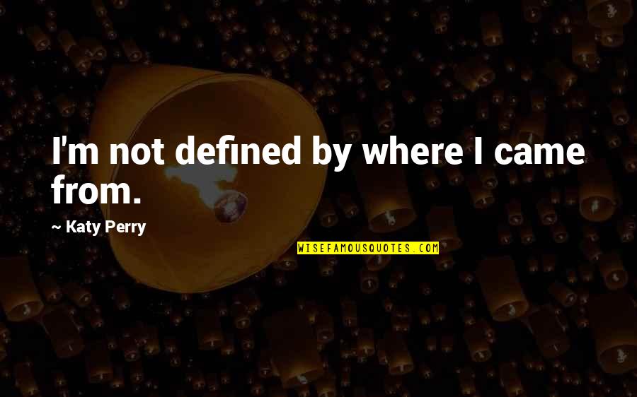Funny Bars Quotes By Katy Perry: I'm not defined by where I came from.