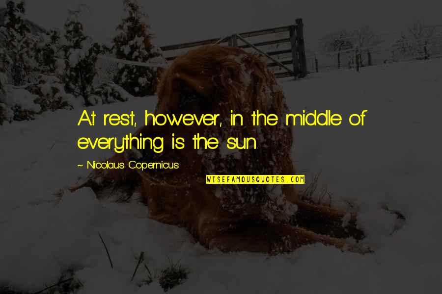 Funny Bartok Quotes By Nicolaus Copernicus: At rest, however, in the middle of everything Funny Bartok Quotes By Nicolaus Copernicus: At rest, however, in the middle of everything
